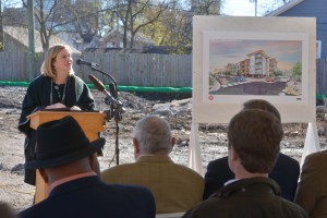 Mayor Megan Barry and MDHA break ground on 10th & Jefferson November 20, 2015 in Nashville, Tenn.